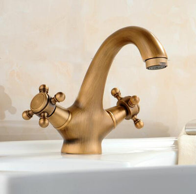 Oil rubbed bronze-gold polished brass-Victorian Single Hole Bathroom Faucet