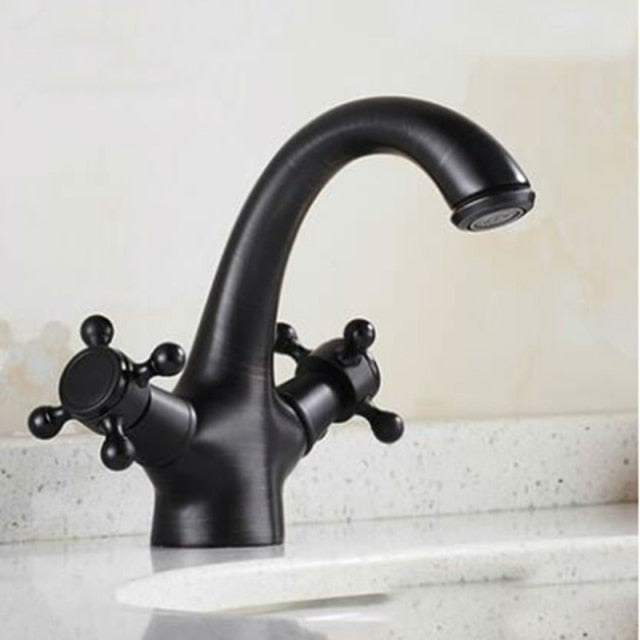 Oil rubbed bronze-gold polished brass-Victorian Single Hole Bathroom Faucet