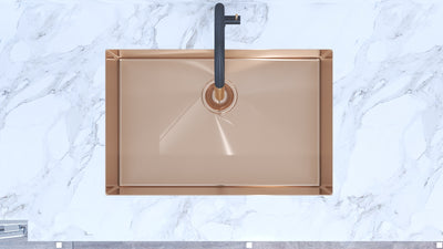 Brushed gold 16 Gauge Commercial Grade Stainless Steel undermount kitchen sink