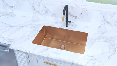 Brushed gold 16 Gauge Commercial Grade Stainless Steel undermount kitchen sink