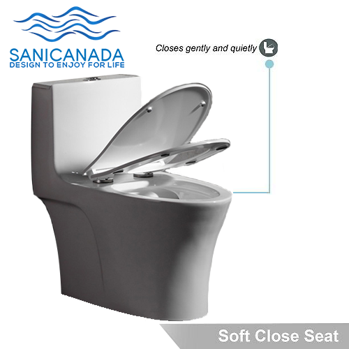 One piece water saver dual flush toilet regular comfort height Sani 932