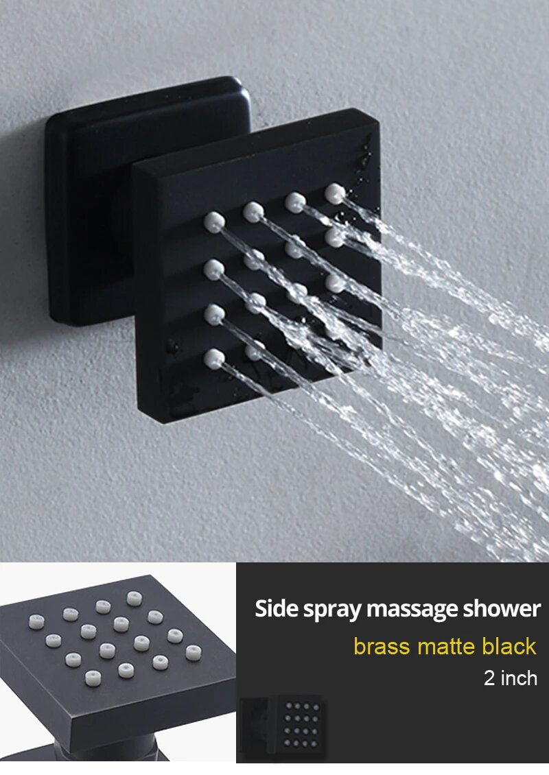 TOKYO 2.0 -Black Matte LCD control 3 way diverter function, hand spray and 6 body jets shower kit