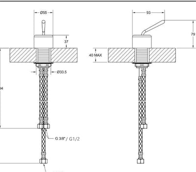 Ceiling Mount Bathroom Lavatory Faucet