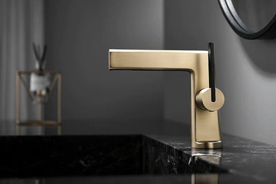 Brushed gold modern single hole bathroom faucet