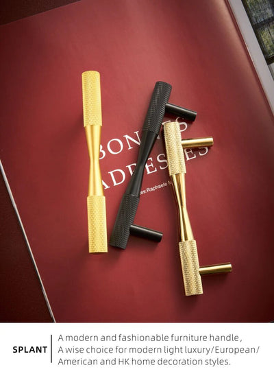 Black - Gold polished  Cabinet door handles