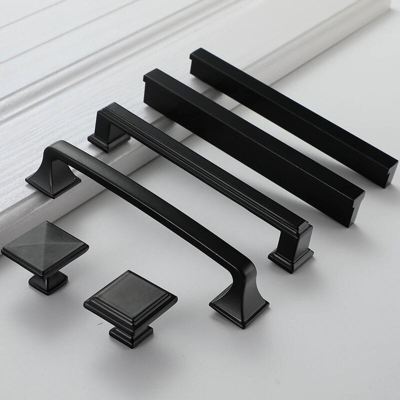 Matte Black cabinet door handle and knobs