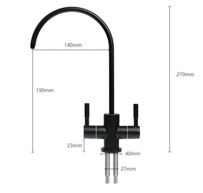 Black Matte Reverse Osmosis Cold Water Filter Faucet