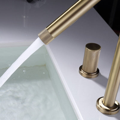 Brushed gold 8" inch widespread bathroom faucet