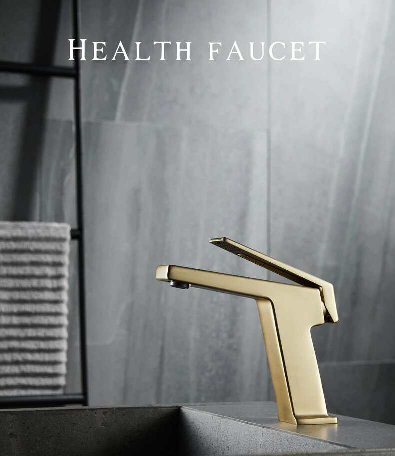 Glock-Brushed gold-Grey-White-Black-Black with red Tall and short faucet