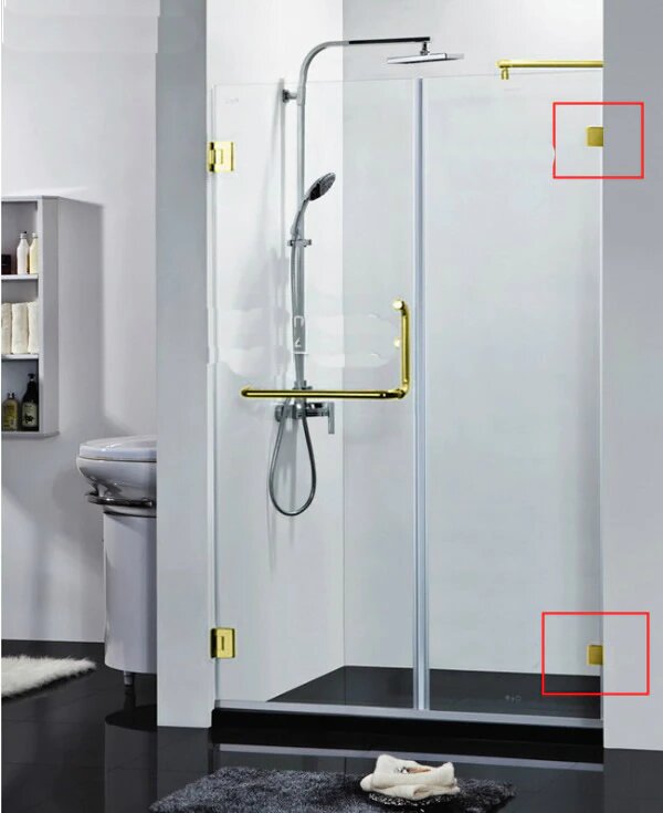 Brushed Gold Shower Glass Door Fixed Clamp and Clips