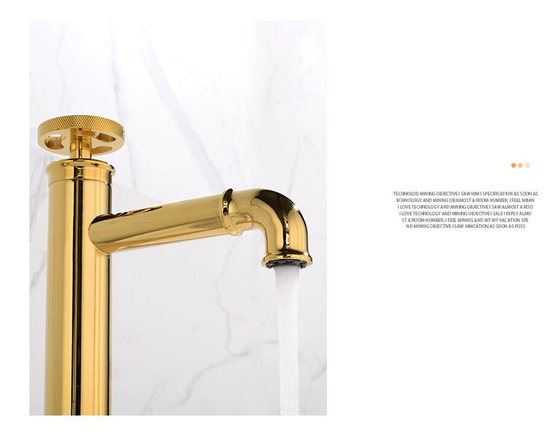 Gold - Black Matte Victorian Industrial Tall Vessel Faucet