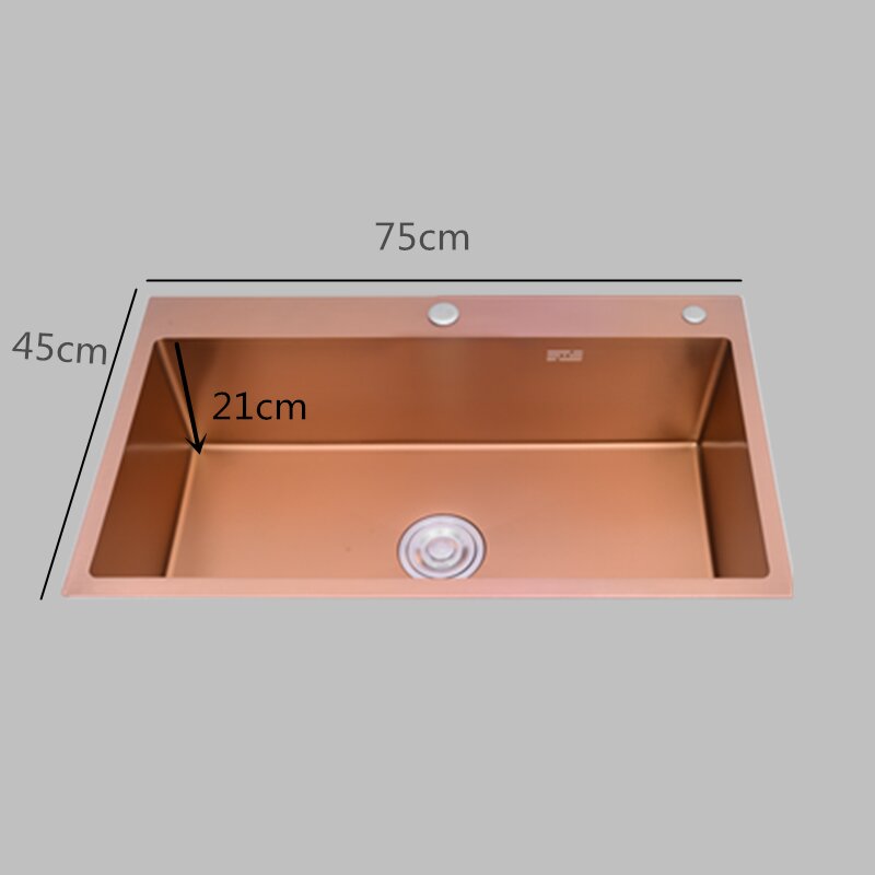 Rose Gold Top Mount Drop In -Stainless Steel Single Bowl Kitchen Sink