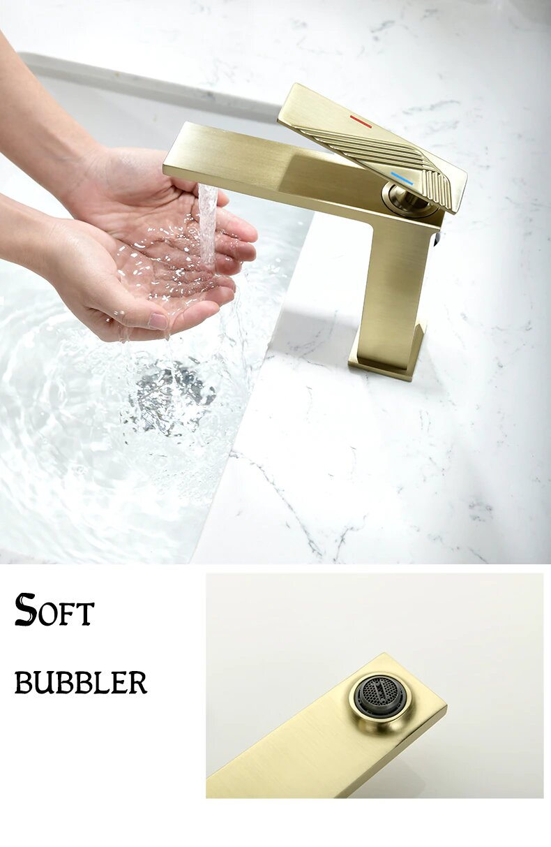 Brushed gold-Grey Gun- Black  single hole bathroom faucet