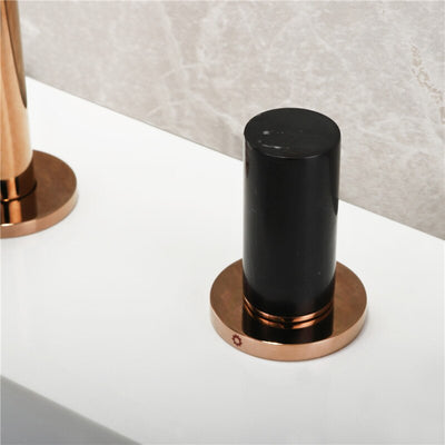 Brushed gold-Rose Gold and Black 8"inch Widespread Basin Faucet