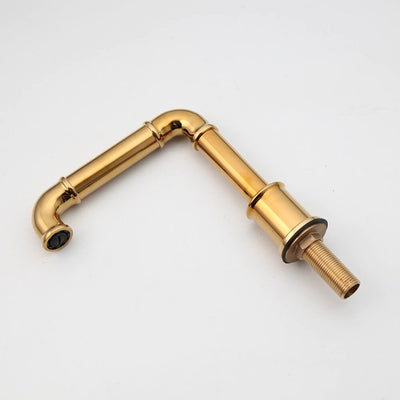Matte Black - Polished Gold Industrial Victorian Bathroom Faucet