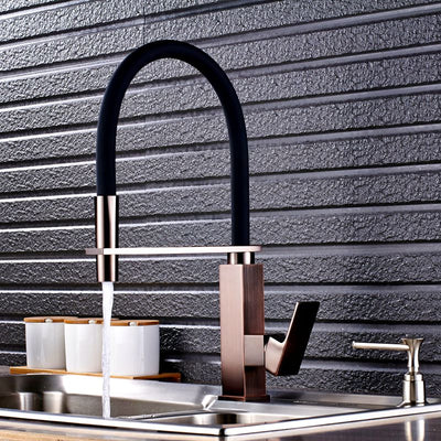 Oild Rubbed Bronze Base with Black Hose Nine Model Kitchen Faucet