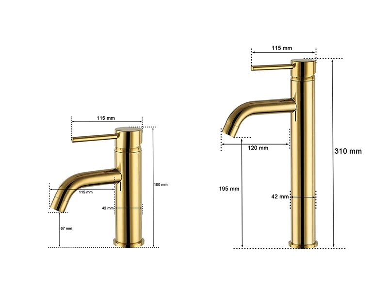 Polished Gold-  Rose Gold- Matte Black -  Tall Vessel Faucet