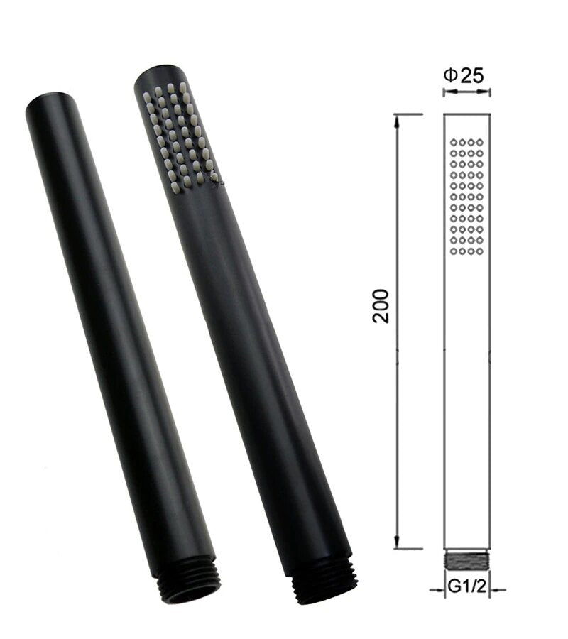 Black Matte Round 12" Rain Head Thermostatic 3 Way Function Tub Filler Diverter Shower Kit