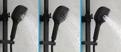 Black Matte Round Industrial Seperate Volume Control Shower System Kit