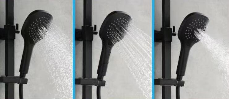 Black Matte Round Industrial Seperate Volume Control Shower System Kit