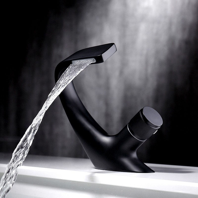 Black Matte -Chrome- Single Hole Bathroom Faucet