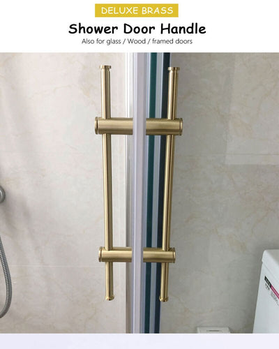 Brushed Gold Shower Glass Door Handle and Towel Handle