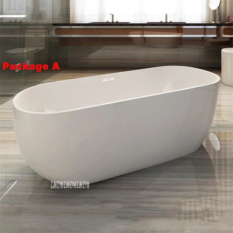Solid stone White Oval Freestanding Bathtub 59" X 28"