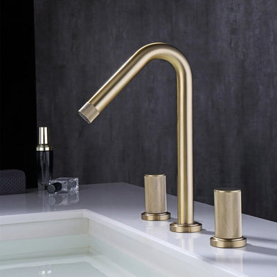 Brushed gold 8" inch widespread bathroom faucet