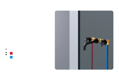 Matte Black Cross Handles Wall Mounted Lavatory Faucet