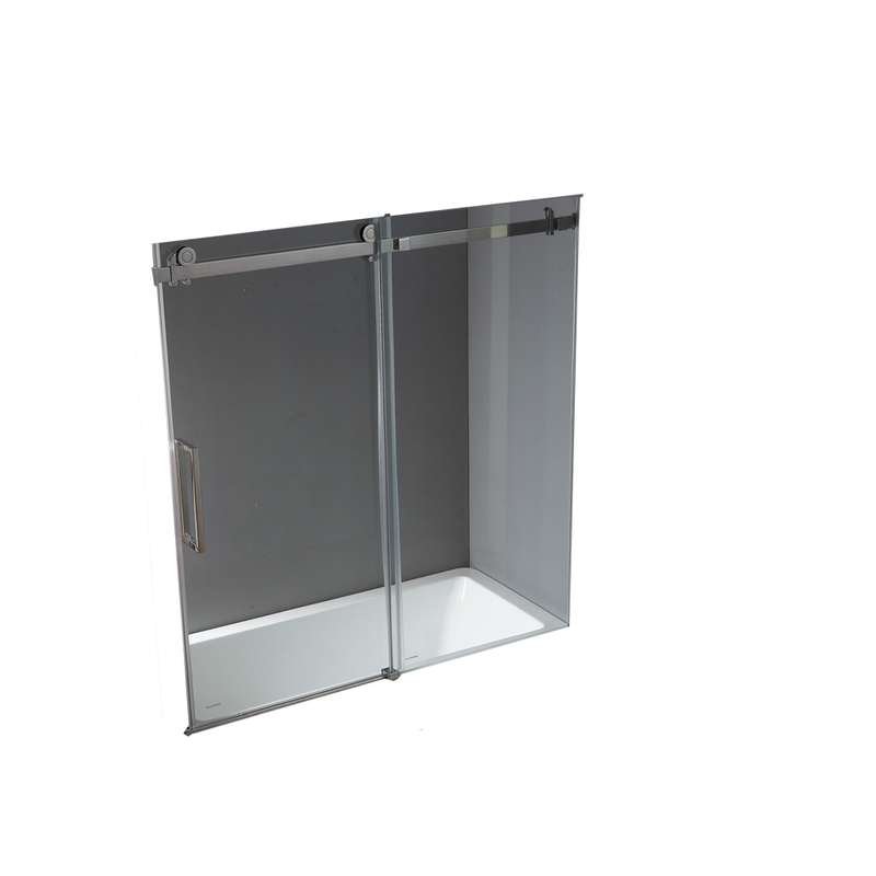 Chrome Bathtub frameless sliding shower tempered glass door 10mm size 60" X 60" Inches