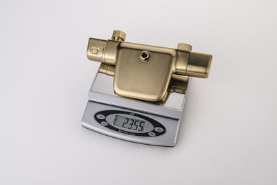 Brushed gold thermostatic shower kit