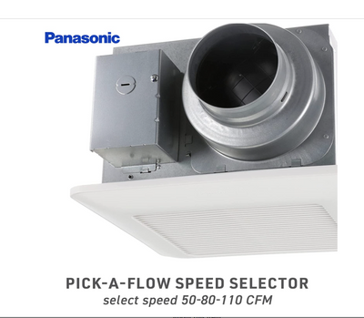 Panasonic FV-0511VQ1 WhisperCeiling DC Ventilation Fan, Speed Selector, SmartFlow Technology, Quiet