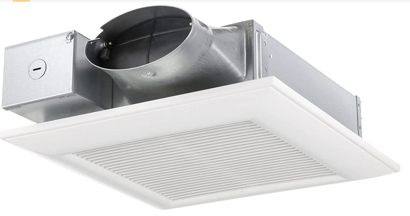 Panasonic FV-0510VS1 WhisperValue DC Energy-Saving Bathroom Ventilation Fan, Quiet, Lowest Profile Energy Star Certified Ceiling Mount Fan, 50-80-10 CFM