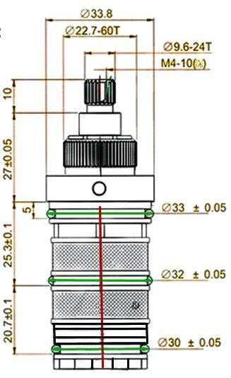 Thermostatic shower cartridge