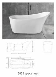 Acrylic White Freestanding Bathtub 67"