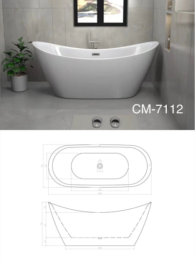 Acrylic Freestanding Bathtub 71"
