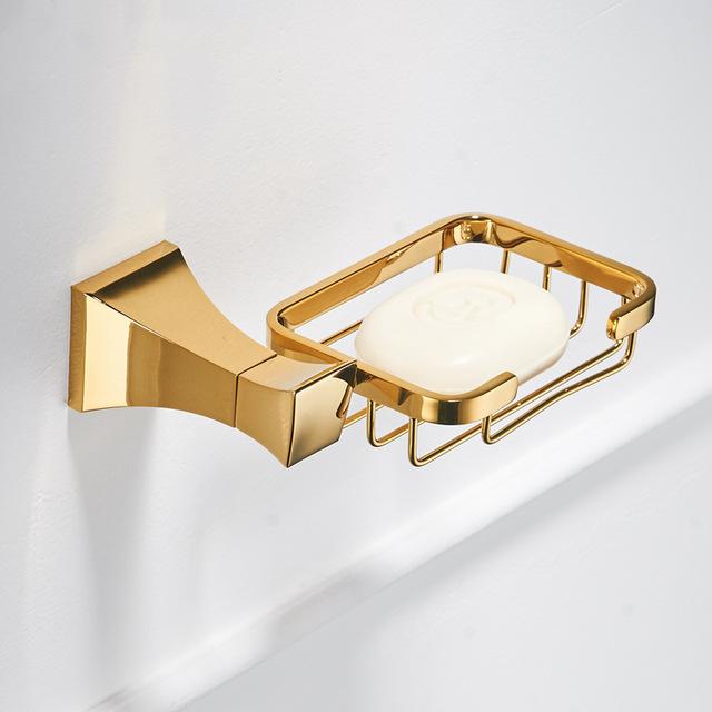 Gold  Bathroom Accessories Towel Ring Bath Corner Shelf Wall Mount Bathroom Products Hook