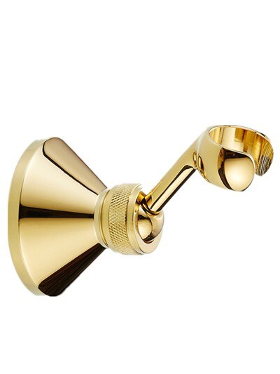 Gold Wall-mounted Bathtub Filler with Porcelain Handles