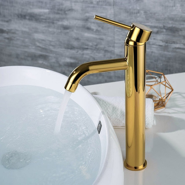 Polished Gold-  Rose Gold- Matte Black -  Tall Vessel Faucet