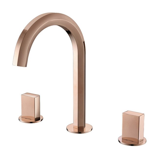 Nordic Design-Brushed Gold-Gold-Rose Gold 8" Wide Spread Bathroom Faucet