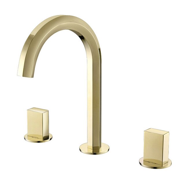 Nordic Design-Brushed Gold-Gold-Rose Gold 8" Wide Spread Bathroom Faucet
