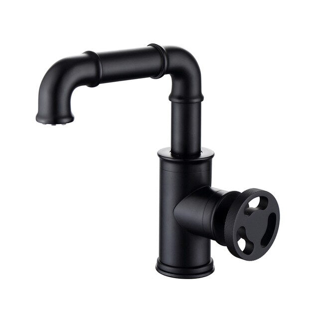 Polished Gold/ Matte Black  Victorian Industrial Single Hole faucet