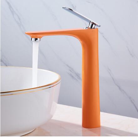 Tall vessel faucet in Orange -colors