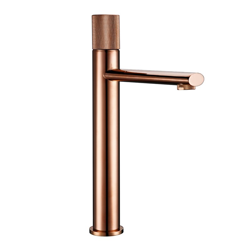 Rose Gold polished Tall Vessel Basin Faucet