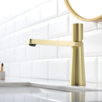 Brushed Gold- Matte Black  Tall and Short Single Hole Bathroom Lavatory Faucet