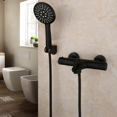 Matte Black Bathtub Faucets Thermostatic Mixer Faucet Constant Temperature Shower Mixer Tap Handheld Bath Shower Set