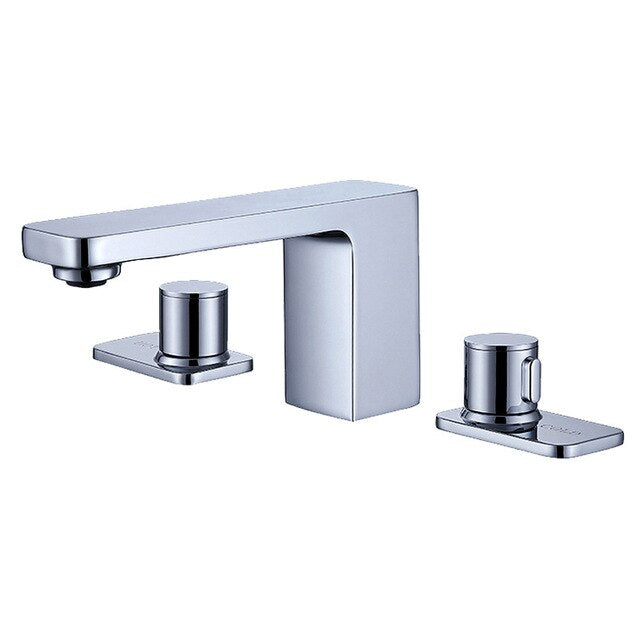 Chrome Square 8" Inch Widespread Bathroom Faucet