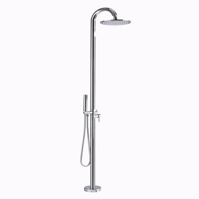 Outdoor Floor Standing  LED 2 Way Shower Ultrahigh 360 Rotation Swivel Spout with Hand Held Sprayer