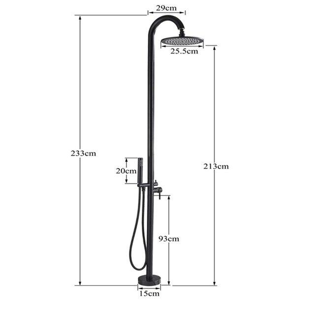 Outdoor Floor Standing  LED 2 Way Shower Ultrahigh 360 Rotation Swivel Spout with Hand Held Sprayer