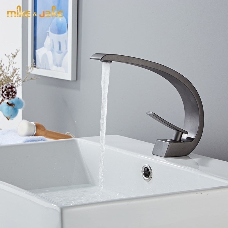 Gun metal color single hole lavatory sink faucet